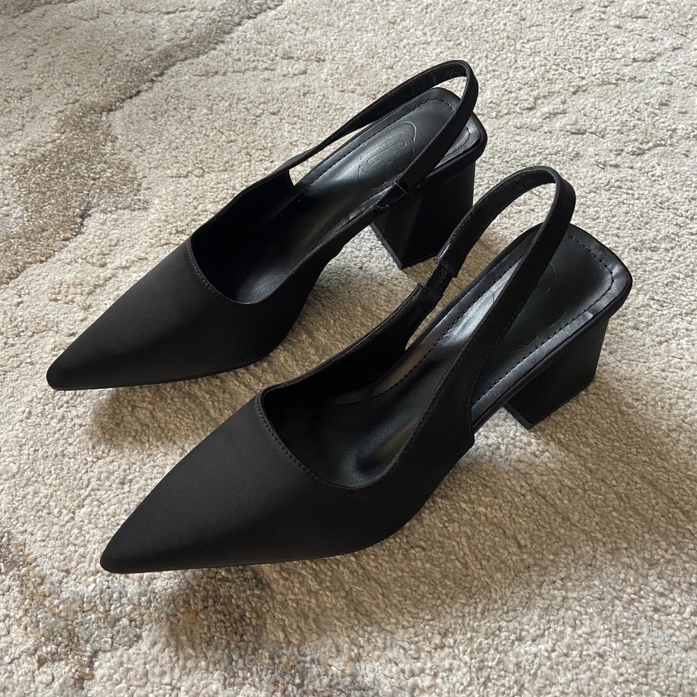 Elegant Black Slingback Heels
